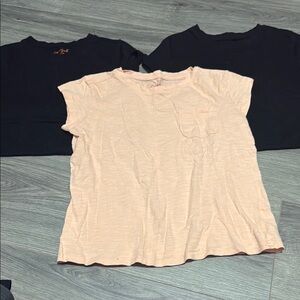 Cat & Jack Cream and Black Short Sleeve Tees**